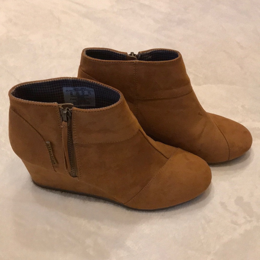 Attention Brown Wedge Ankle Boot